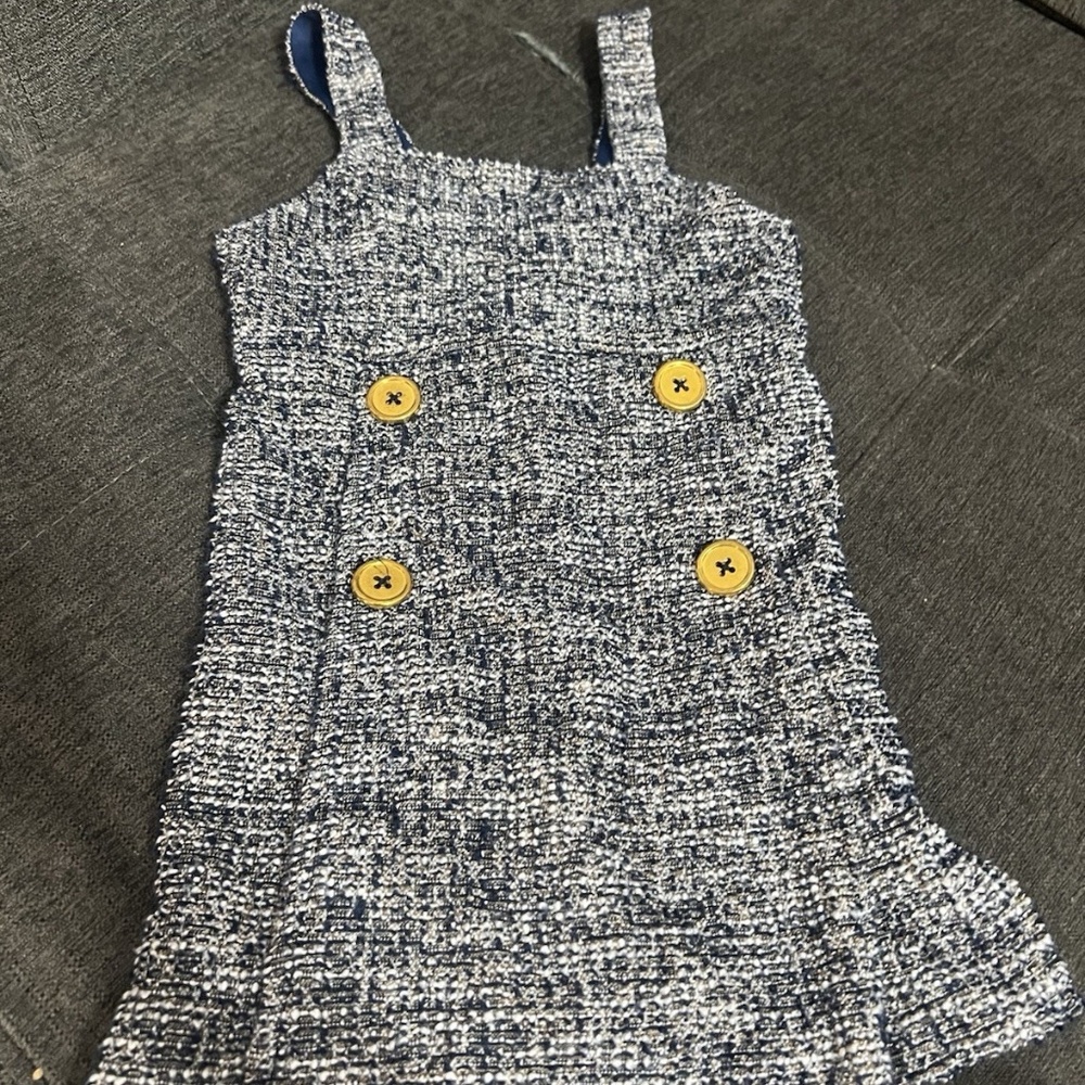 Bonnie Jean Big Girls Printed Bubble Crepe Romper Popover Top Bow Back Size 8